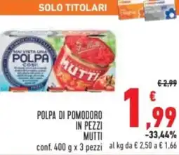 Conad Polpa di pomodoro in pezzi MUTTI offerta