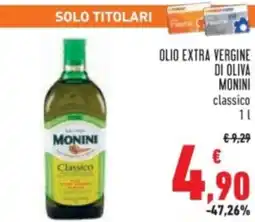 Conad Olio extra vergine di oliva monini classico offerta