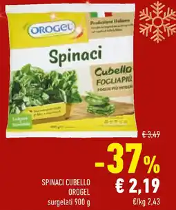 Conad Spinaci cubello OROGEL offerta