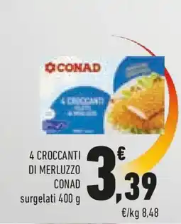 Conad 4 croccanti di merluzzo CONAD offerta