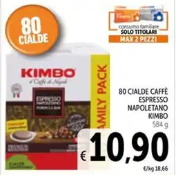 Spazio Conad 80 cialde caffè espresso napoletano KIMBO offerta