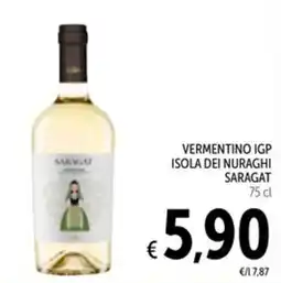 Spazio Conad Vermentino igp isola dei nuraghi SARAGAT offerta