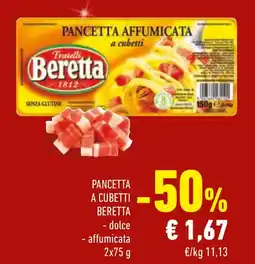 Conad Pancetta a cubetti BERETTA offerta