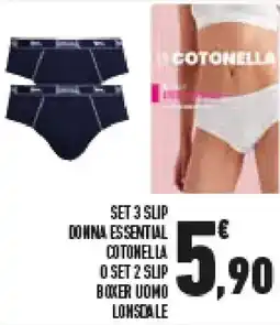Conad Superstore Set 3 slip donna essential cotonella o set 2 sup boxer uomo lohscale offerta