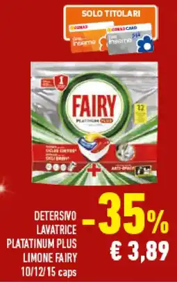 Conad Superstore Detersivo lavatrice platatinum plus limone FAIRY offerta