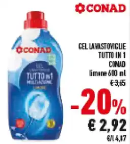 Conad Superstore Gel lavastoviglie tutto in 1 CONAD offerta