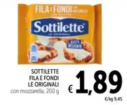 Spazio Conad Sottilette fila e fondi le originali con mozzarella offerta