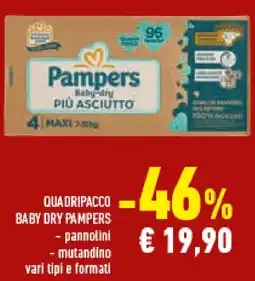 Conad Superstore Quadripacco baby dry PAMPERS offerta