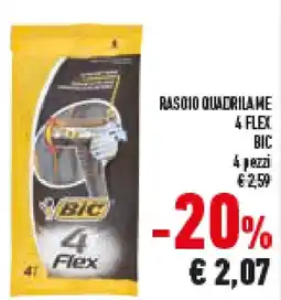Conad Superstore Rasoio quadrila me 4. flex BIC 4 pezzi offerta