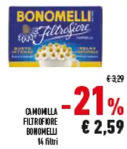 Conad Superstore Camomilla filtrofiore BONOMELLI 14 filtri offerta