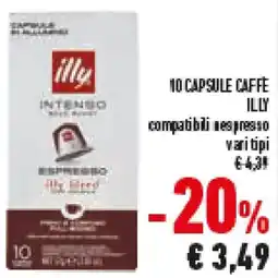 Conad Superstore 10 capsule caffe ILLY offerta