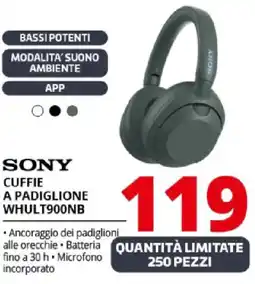 Comet SONY CUFFIE A PADIGLIONE WHULT900NB offerta