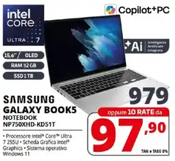 Comet SAMSUNG GALAXY BOOK5 NOTEBOOK NP750XHD-KD51T offerta