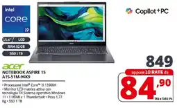 Comet acer NOTEBOOK ASPIRE 15 A15-51M-96K9 offerta
