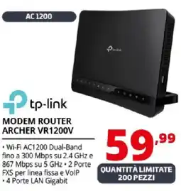 Comet tp-link MODEM ROUTER ARCHER VR1200V offerta