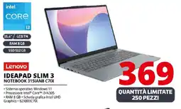 Comet Lenovo IDEAPAD SLIM 3 NOTEBOOK 315IAN8 C7IX offerta