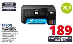 Comet EPSON MULTIFUNZIONE ECOTANK ET-2875 offerta