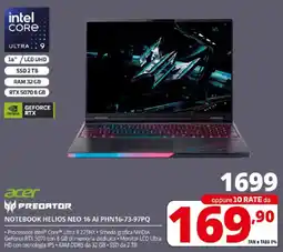 Comet acer PREDATOR NOTEBOOK HELIOS NEO 16 AI PHN16-73-97PQ offerta