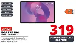 Comet Lenovo IDEA TAB PRO TABLET ZAE40020SE offerta