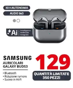 Comet Samsung auricolari galaxy buds3 offerta