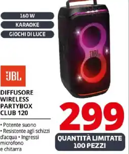 Comet JBL DIFFUSORE WIRELESS PARTYBOX CLUB 120 offerta