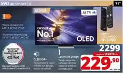 Comet SAMSUNG S90 4K Smart TV offerta