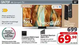 Comet SAMSUNG QN70F 4K Smart TV offerta