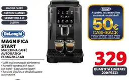 Comet DeLonghi MAGNIFICA START MACCHINA CAFFÈ AUTOMATICA ECAM220.22.GB offerta