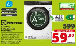 Comet Electrolux LAVATRICE STEAMCARE 700 EW7F411BG3 offerta