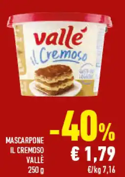 Conad Superstore Mascarpone il cremoso VALLÈ offerta