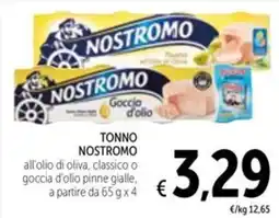 Spazio Conad Tonno nostromo all'olio di oliva, classico o goccia d'olio pinne gialle offerta