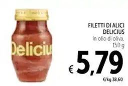 Spazio Conad Filetti di alici delicius in olio di oliva offerta