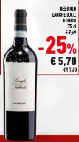 Conad Superstore Nebbiolo langhe d.o.c. HEREDIS offerta