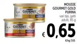 Spazio Conad Mousse gourmet gold PURINA offerta