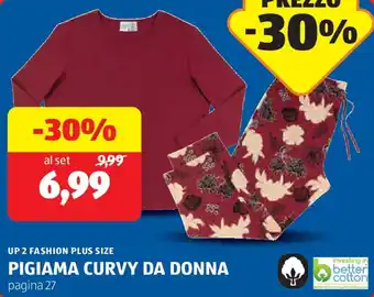 Up 2 fashion plus size pigiama curvy da donna