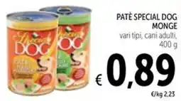 Spazio Conad Pate special dog monge offerta