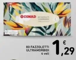 Spazio Conad Conad 80 fazzoletti ultramorbidi offerta