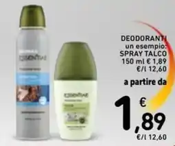 Spazio Conad Conad essentiae deodorant un esempio: spray talco offerta