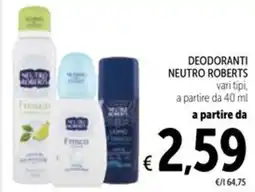 Spazio Conad Deodoranti NEUTRO ROBERTS offerta