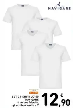 Spazio Conad Set 2 t-shirt uomo NAVIGARE offerta