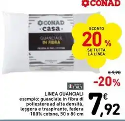 Spazio Conad Linea guanciali esempio: guanciale in fibra di poliestere ad alta densita offerta