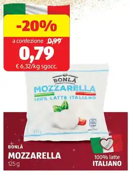 ALDI Bonlà mozzarella offerta