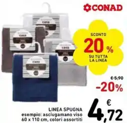 Spazio Conad Coand linea spugna esempio: asciugamano viso offerta
