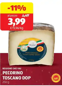 ALDI Regione che vai pecorino toscano dop offerta