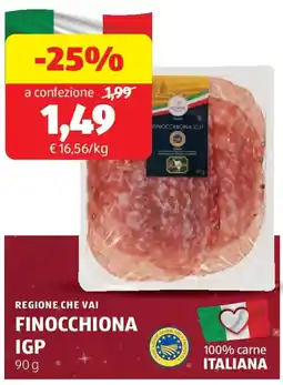ALDI Regione che vai finocchiona igp offerta