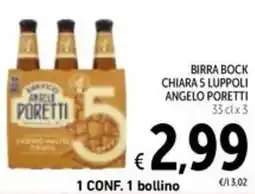 Spazio Conad Birra bock chiara 5 luppoli ANGELO PORETTI offerta