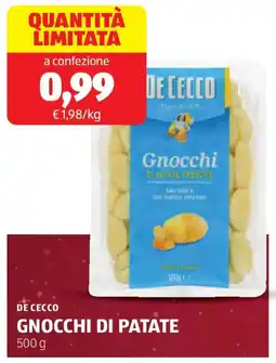 ALDI De cecco gnocchi di patate offerta