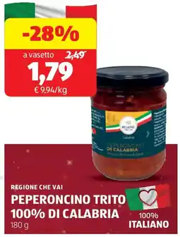 ALDI Regione che vai peperoncino trito 100% di calabria offerta