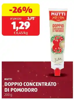 ALDI Mutti doppio concentrato di pomodoro offerta