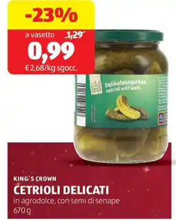 ALDI King's crown cetrioli delicati offerta